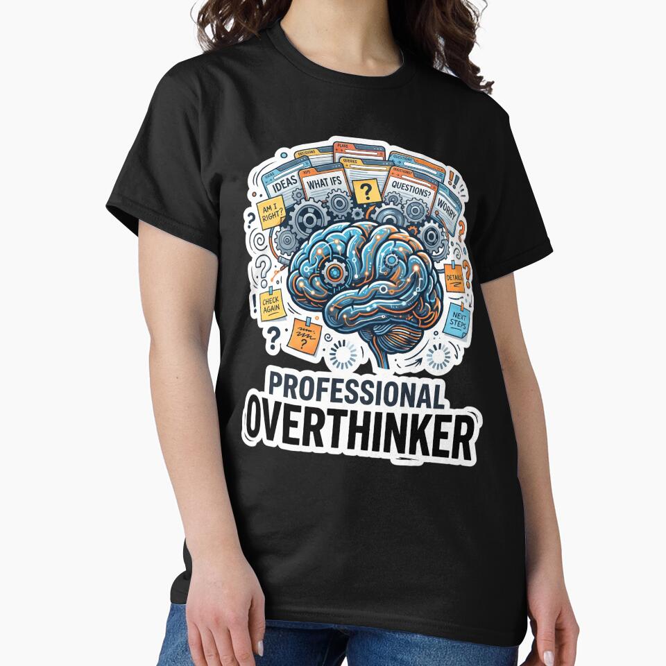 Professional Overthinker Funny Office Humor Design by Pixel Analytics