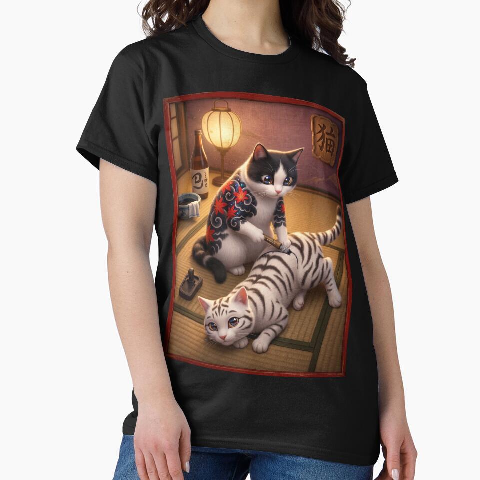 Japanese tattoo cat 3D edition by FotoLibreStudio