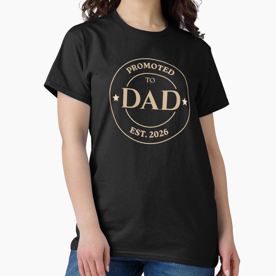 Promoted to Dad 2026 – Gold Vintage Badge by MadeByMira