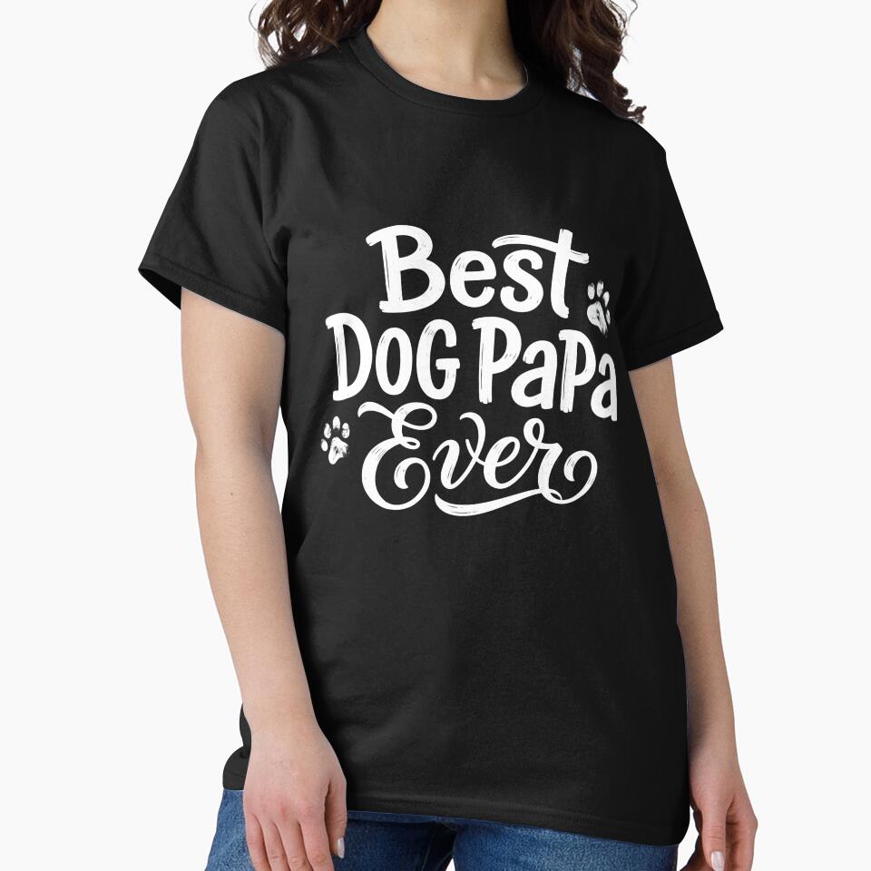 Best Dog Papa Ever Paw Print Vintage by GiaoCalonas