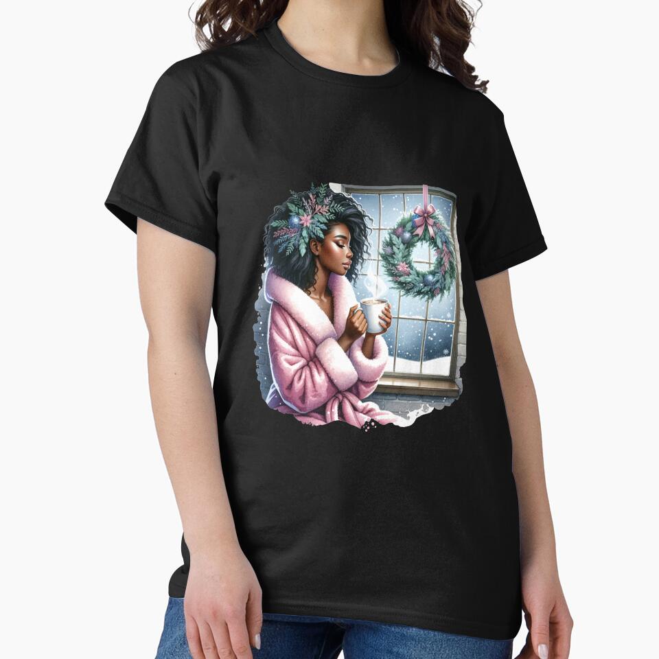 African American Christmas Graphic – Watercolor Holiday Art by artedigital99