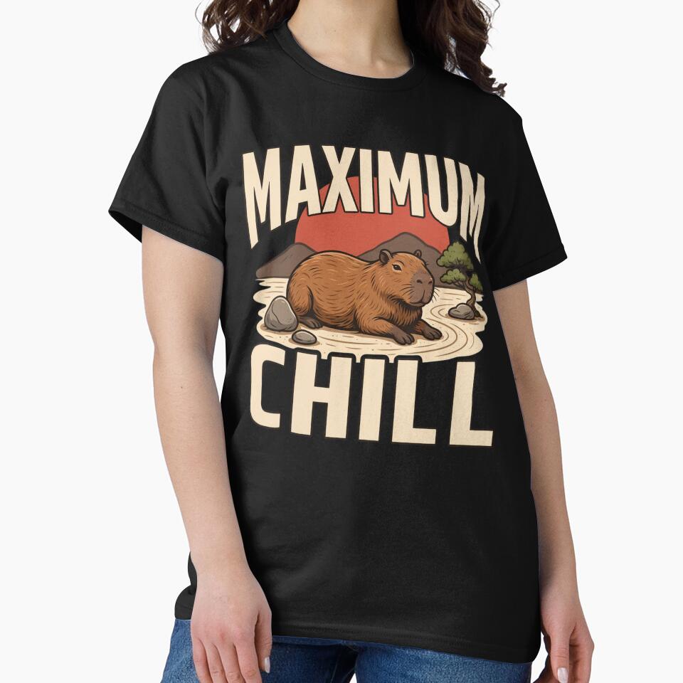 Maximum Chill Capybara – Vintage Stoic Zen Design by No Excuses Supply