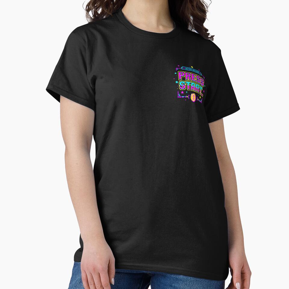 Press Start Retro Arcade Pixel Art Neon Gamer 80s 90s Video Game Design by ASfindsStore
