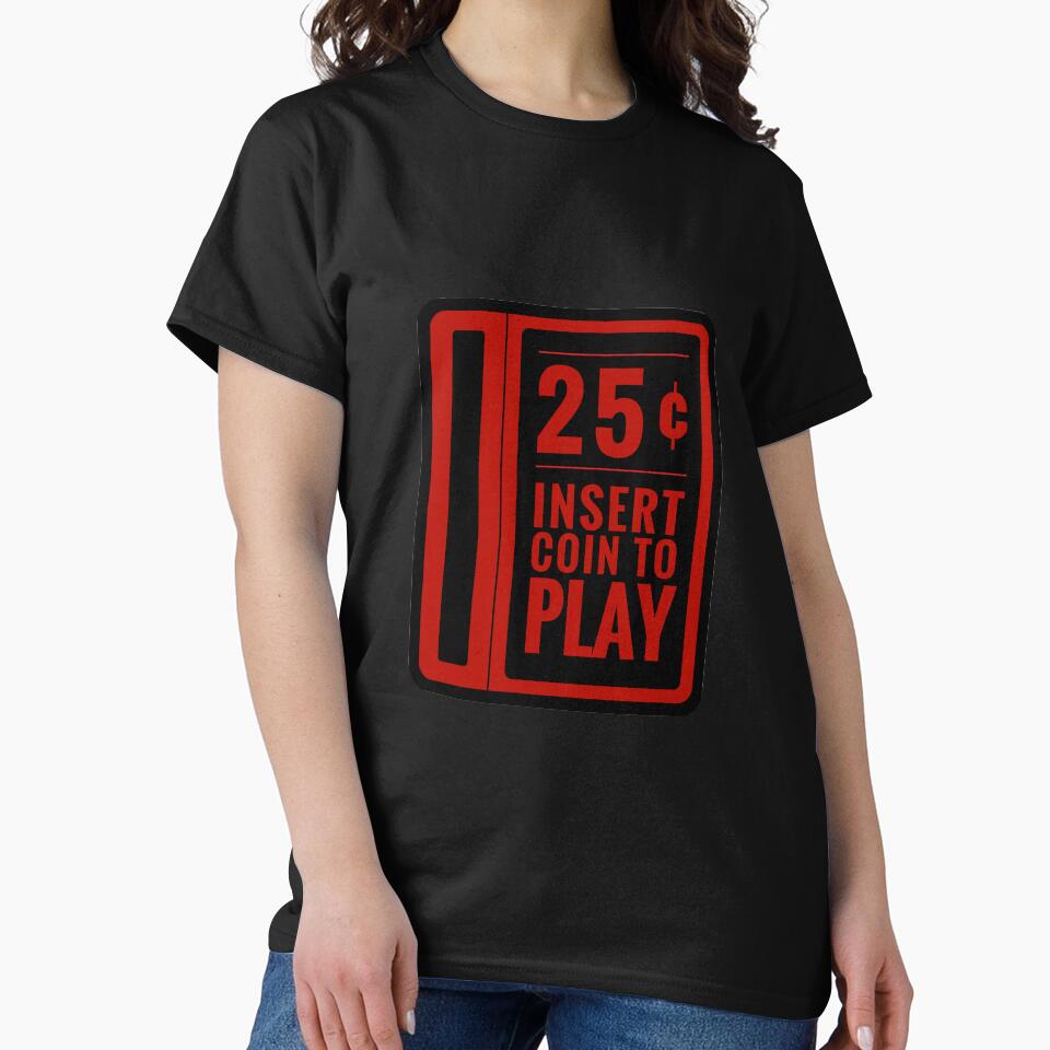 Insert 25¢ to play classic arcade coin slot - Flat Red Version by NearTheKnuckle
