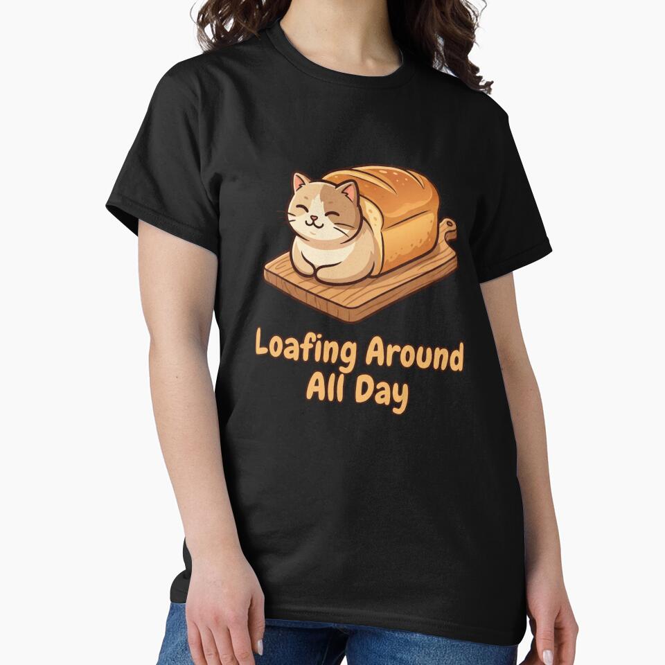 Loafing Around All Day Cute Cat Bread Vintry Off by VintryOff