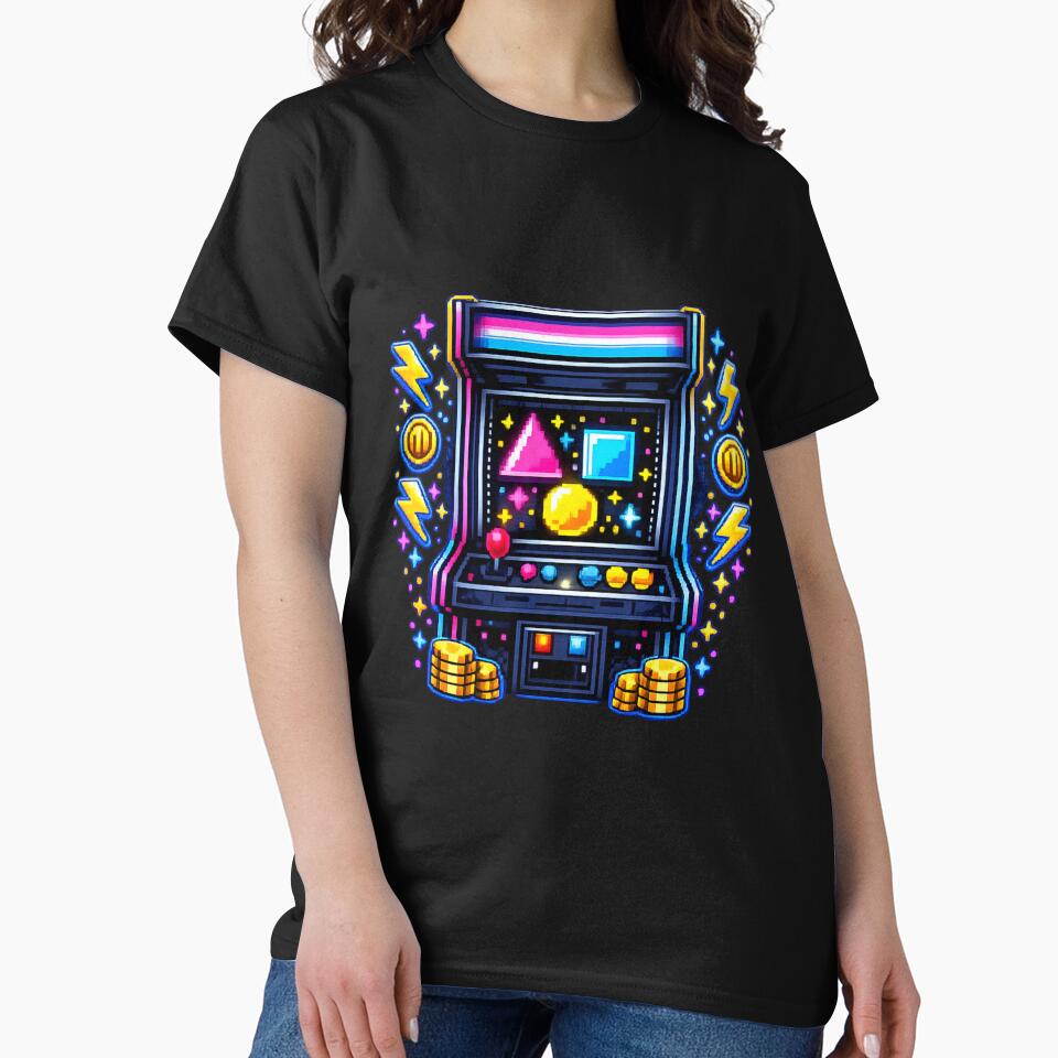 Retro Arcade Machine Neon Pixel Art — 80s Gaming Gift Sticker by ArtoryWorks