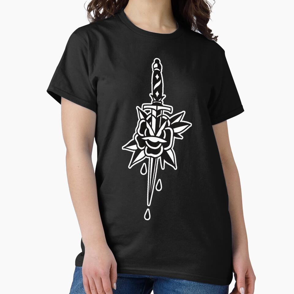 Dagger with Rose Tattoo Design by Jahaziel Sandoval