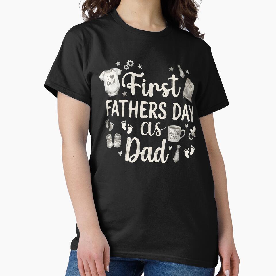 Black and White First Father's Day Gift - New Dad Keepsake Design by SideKickCreates