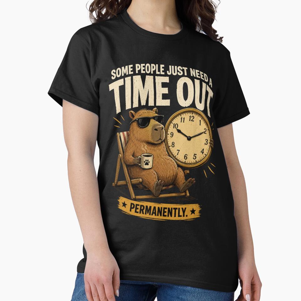 Zen Capybara Time Out Humor by Retr0Tshirts