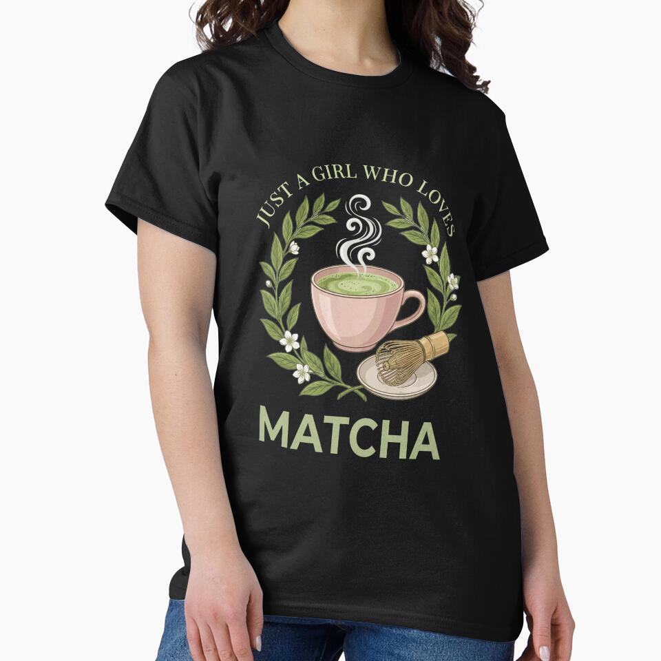 Just A Girl Who Loves Matcha Tea Floral by AdyKurniawan