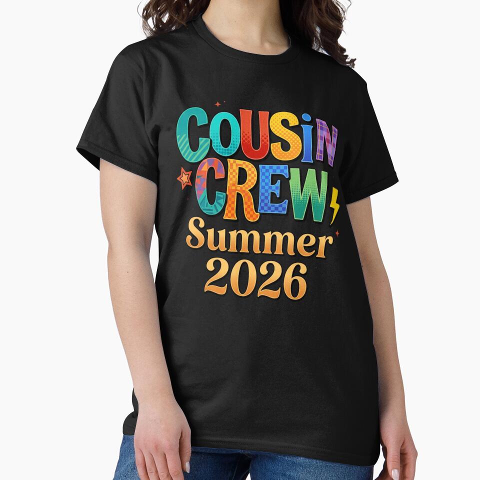 Cousin Crew Retro Summer Vacation Family Trip Matching Kids T-Shirt | Cute Family Reunion Graphic Gift by Trendably