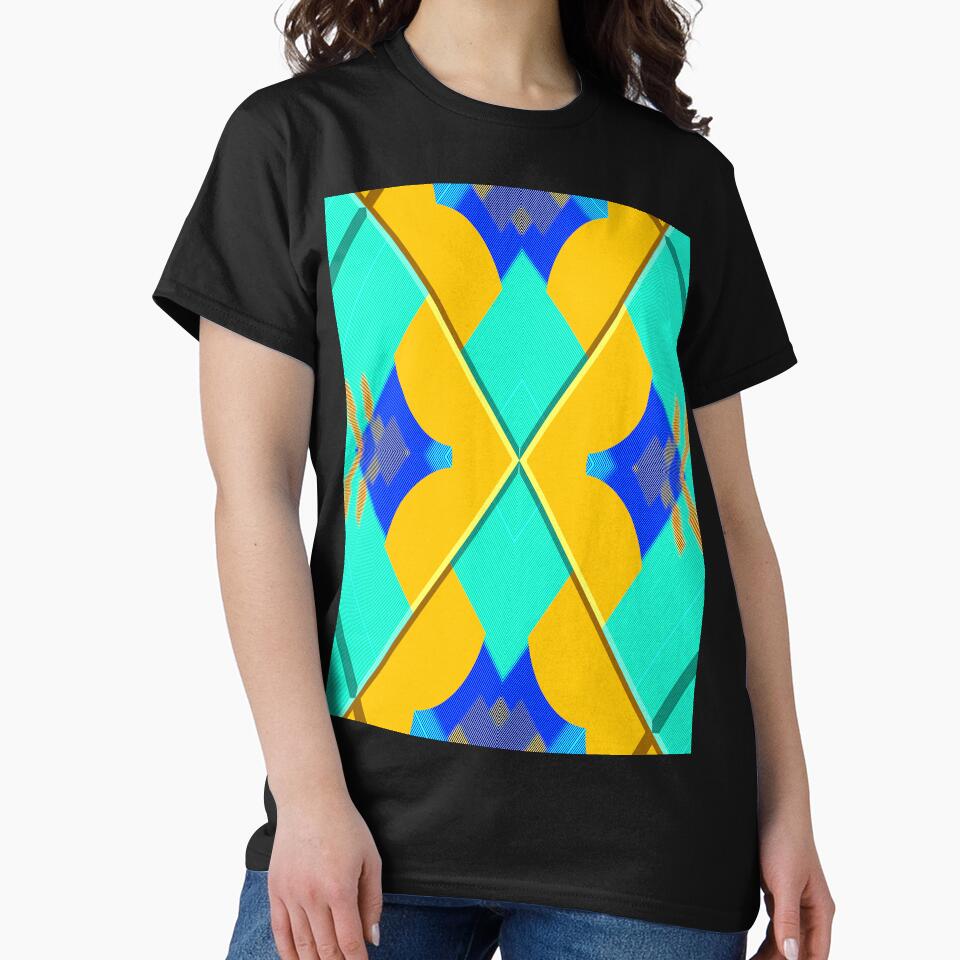 Vibrant music abstract geometric minimalist guitar exotic summer blue - sunny gift for guitarists musicians and minimalist music and guitar lover by Ralek