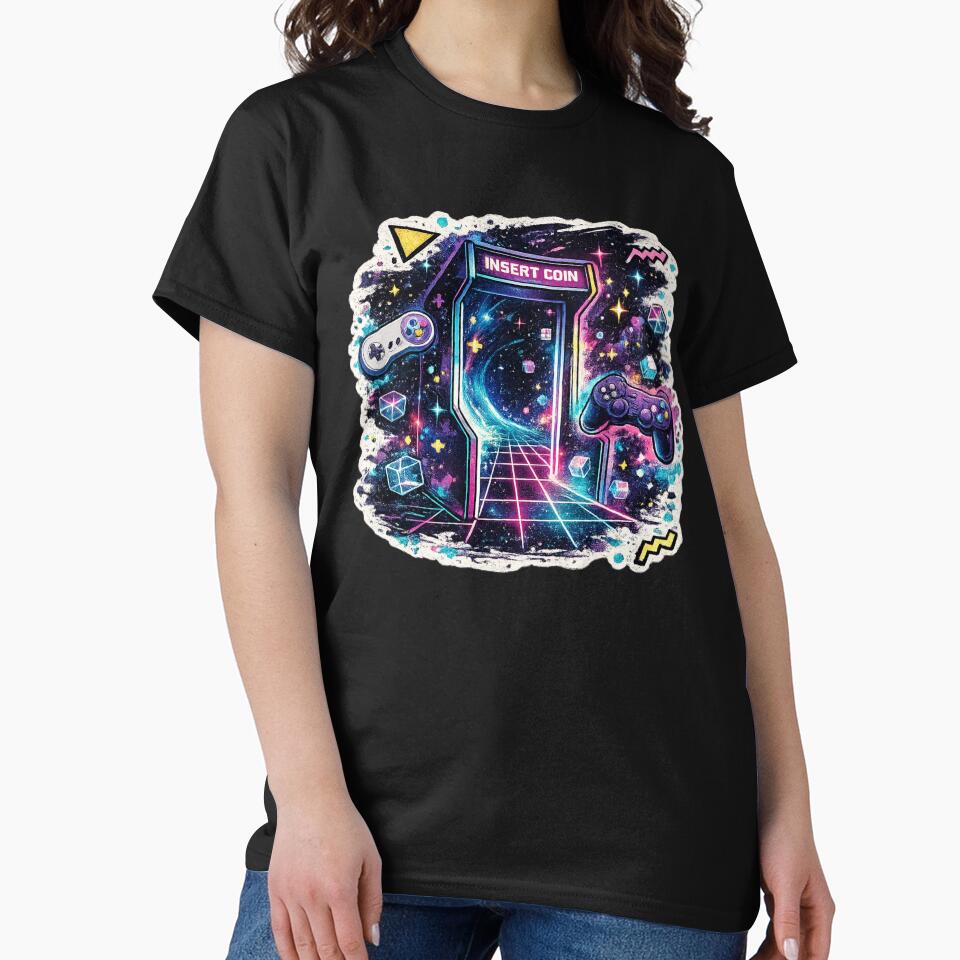 Neon Arcade Machine Insert Coin - Synthwave Gaming design by irfanshikh