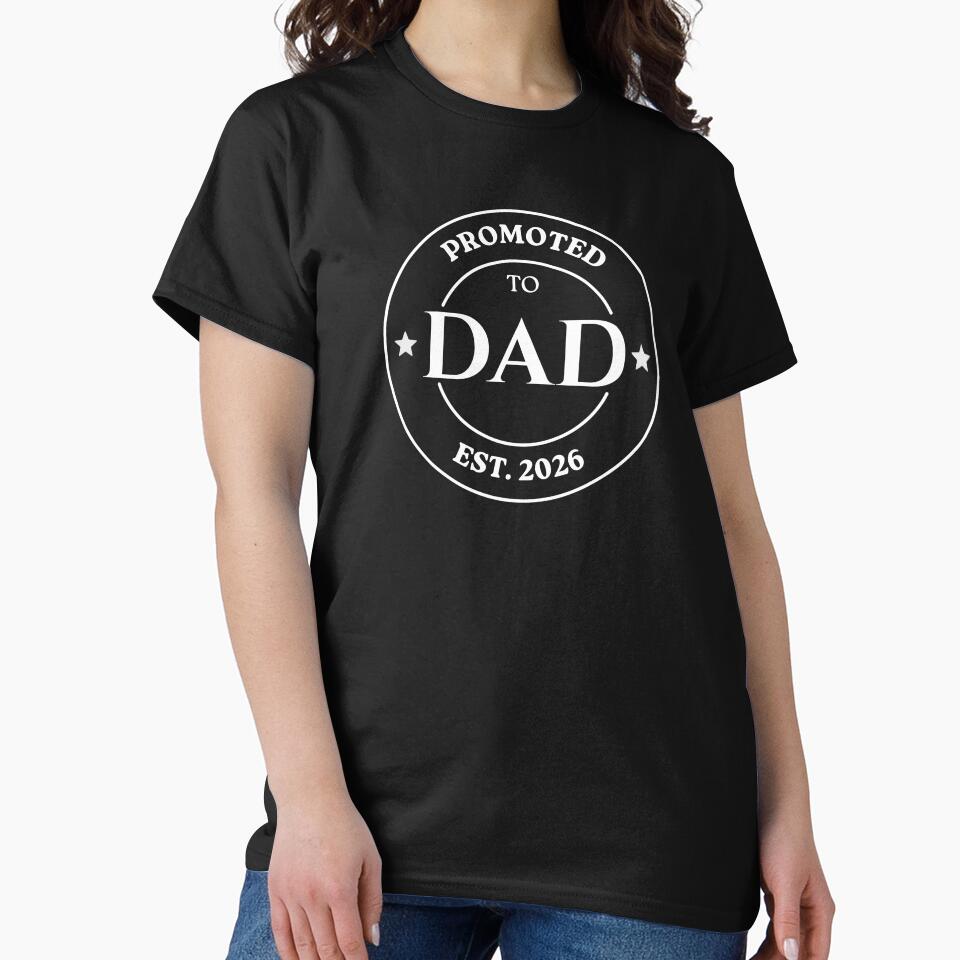 Promoted to Dad 2026 – Minimal White Badge by MadeByMira