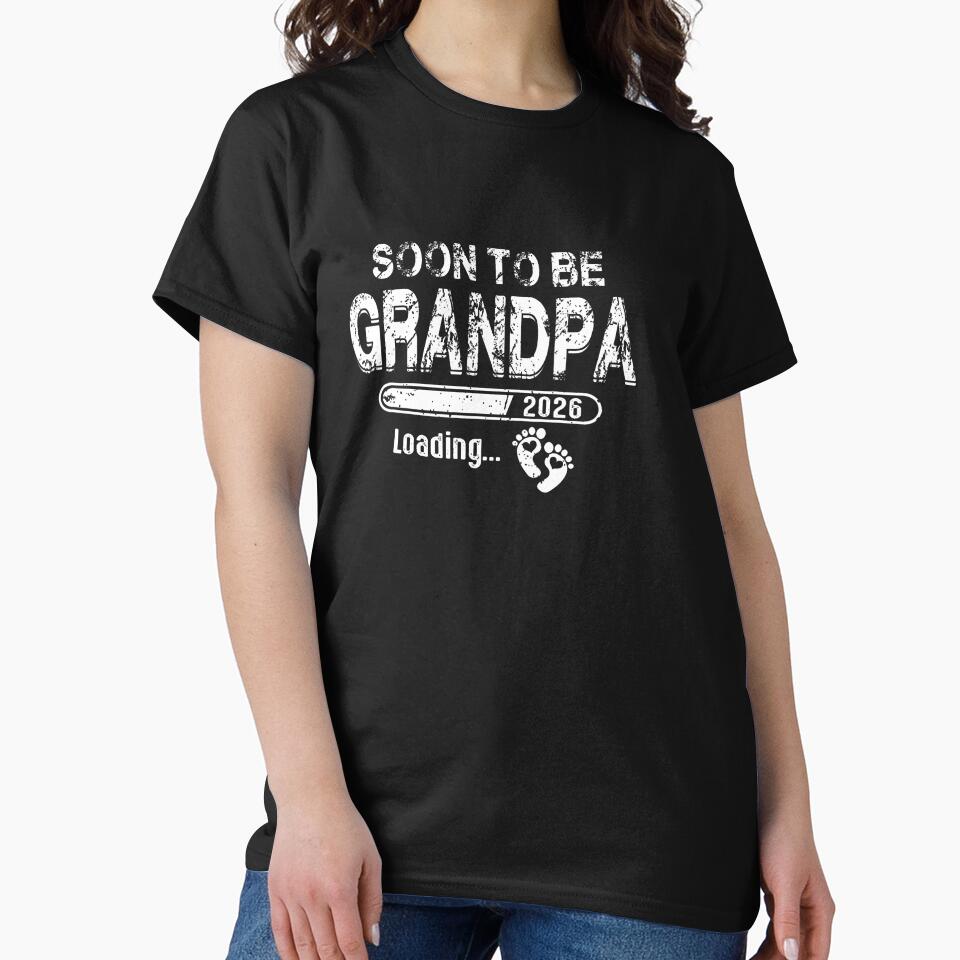 Mens Soon To Be Grandpa 2026 Promoted To Grandpa 2026 T-Shirt by GabrielaPeterse