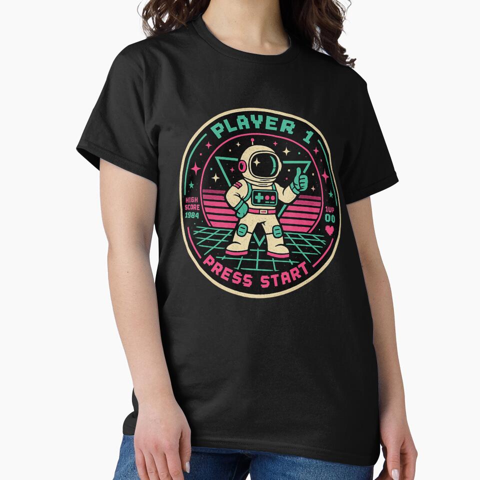 Astronaut Player 1 High Score Arcade - Retro Gaming by irfanshikh