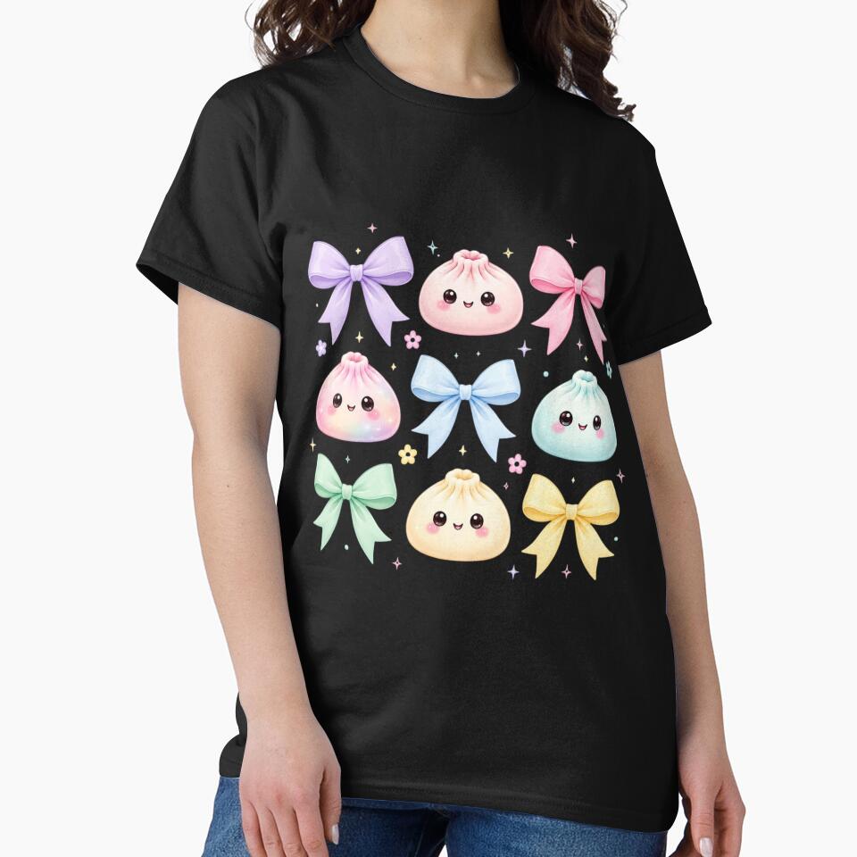 Kawaii Dumpling Bows Cute Pastel Anime Food Aesthetic by bilal sibgui