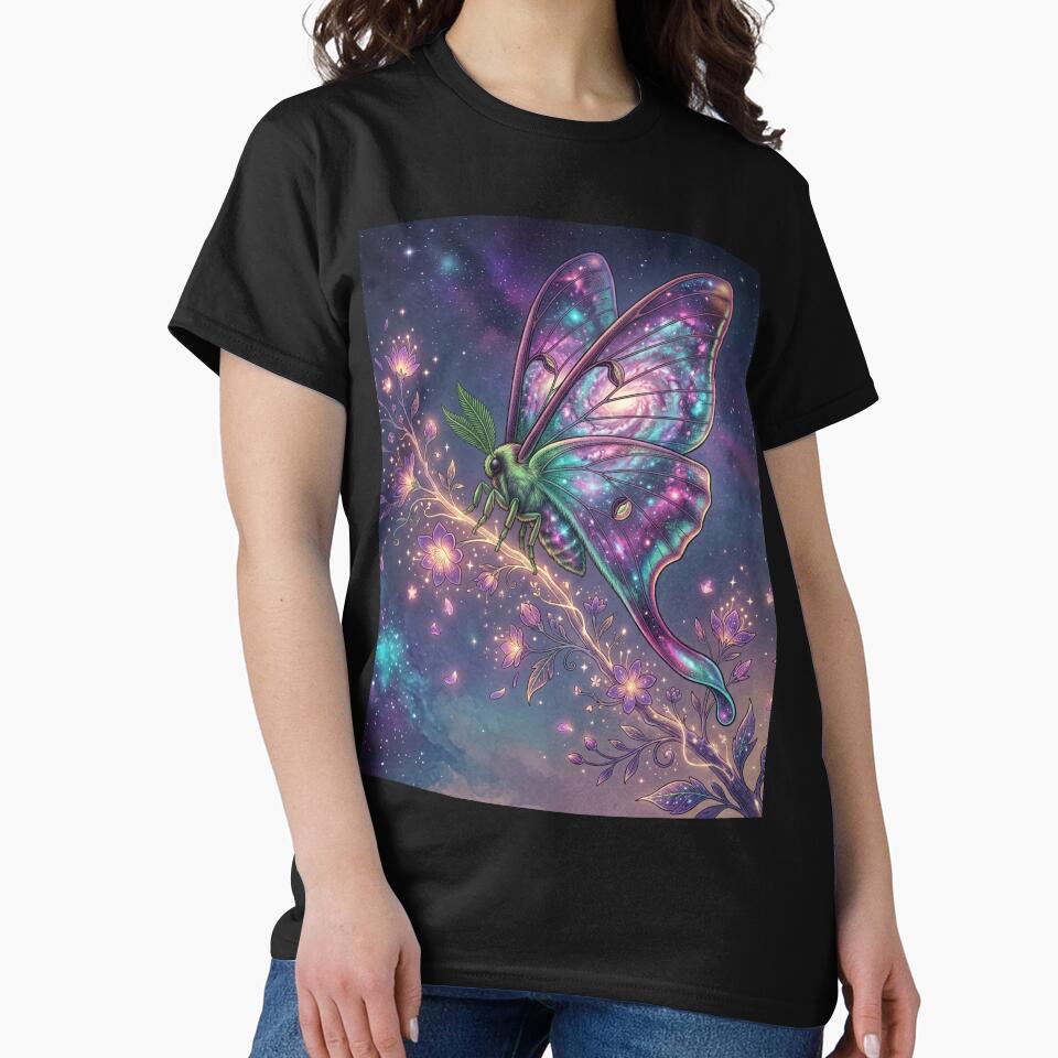 Celestial Luna Moth Spiral Galaxy Vintage Space by Leafs With Luna