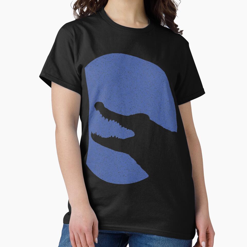 Minimalist Distressed Blue Alligator Moon by pelagio