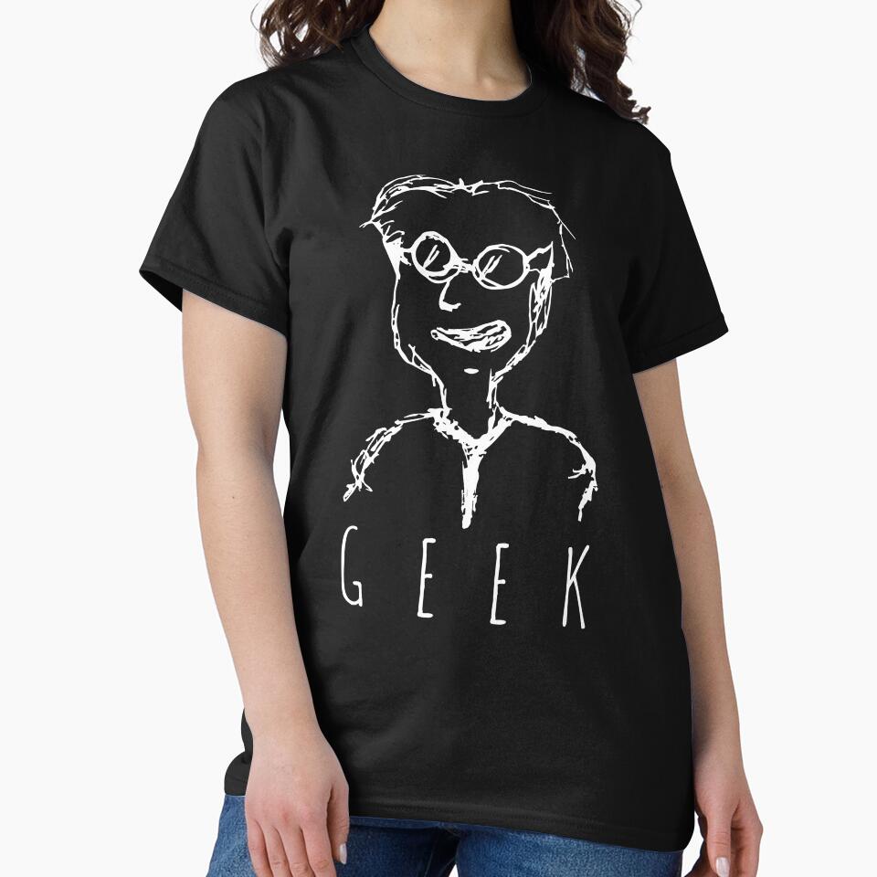 Funny Hand Drawn Geek Doodle Guy for the geeks at heart drk by DESPERATEANDY
