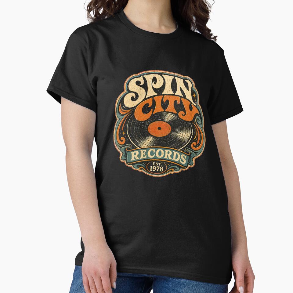 Spin City Records - Retro Vinyl Store Design by Golden Era Studio