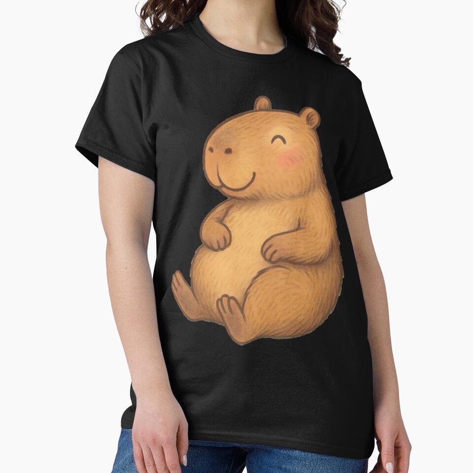 Chill Capybara – Cozy Pastel Cartoon Illustration by FreshPixelArt