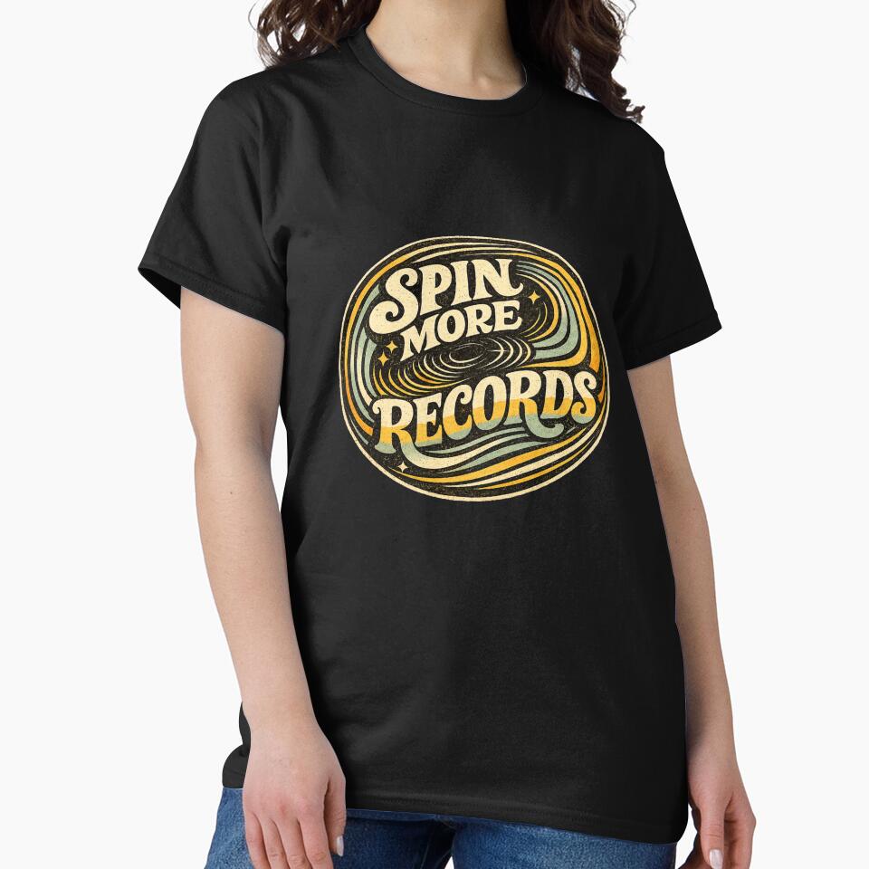 Spin More Worry Less - Funny Vinyl Collector Design by Golden Era Studio