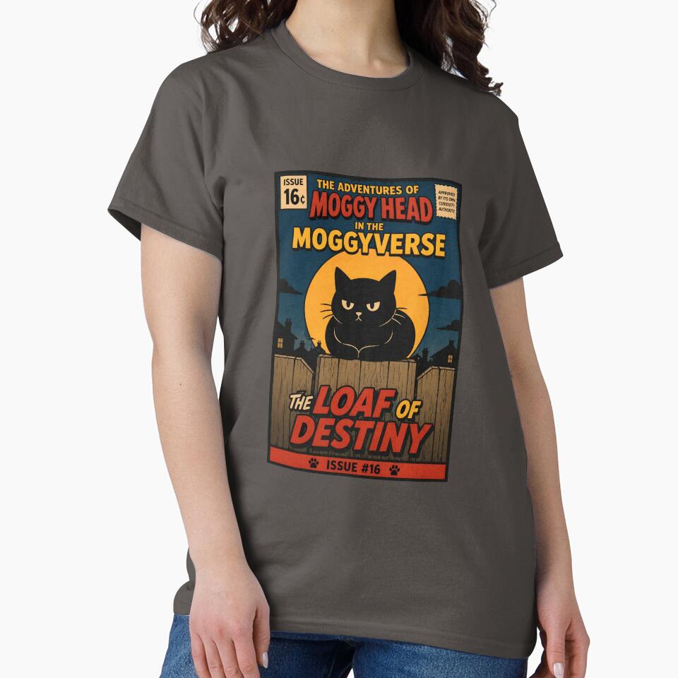 The Adventures of Moggy Head Issue #16 - The Loaf Of Destiny/ Black Comic Cover/Cat Loaf Art / Funny Cat Gift/ Retro Comic Print by Halejo68
