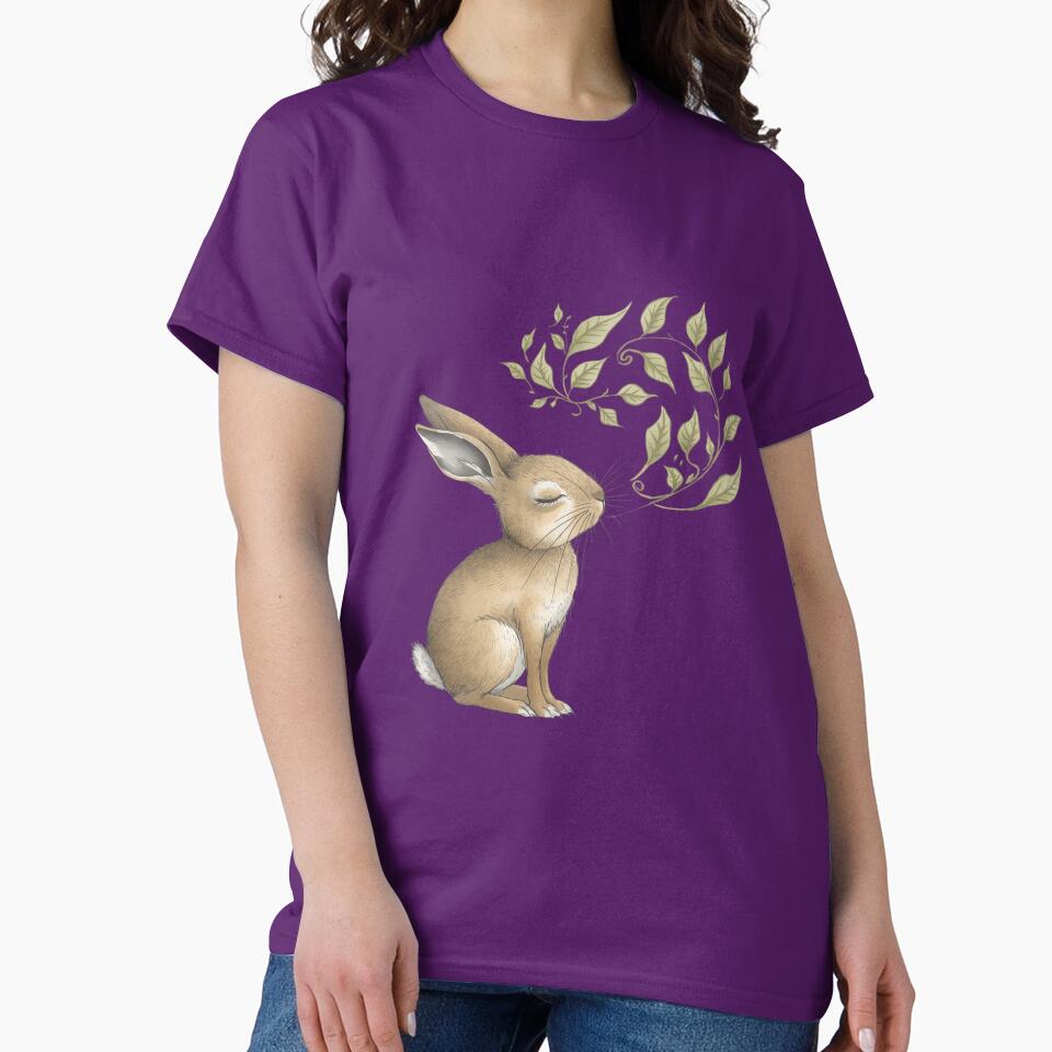 Mindful Bunny Illustration – Calm Pastel Rabbit Nursery Wall Art by Art70shop
