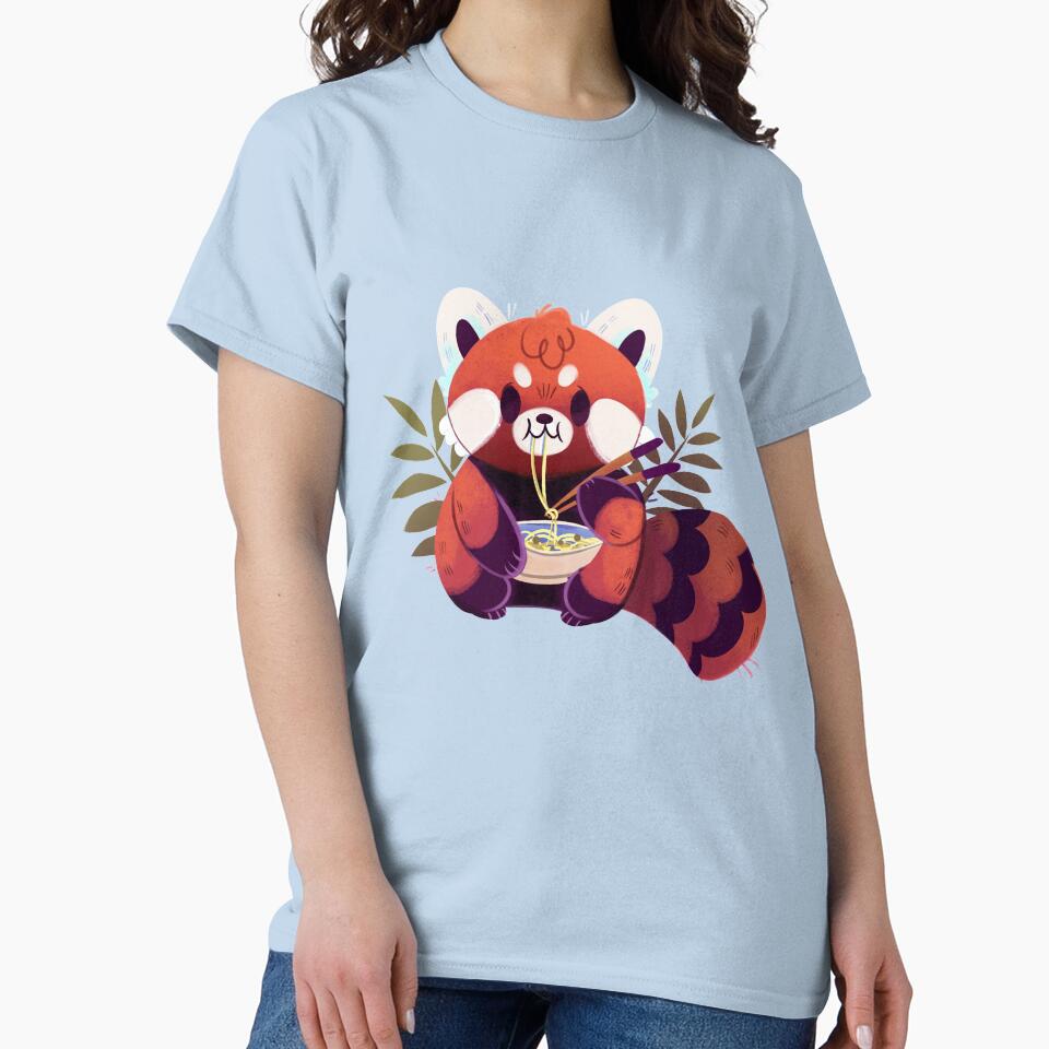 Red Panda Eating Ramen by Jessiedrawz