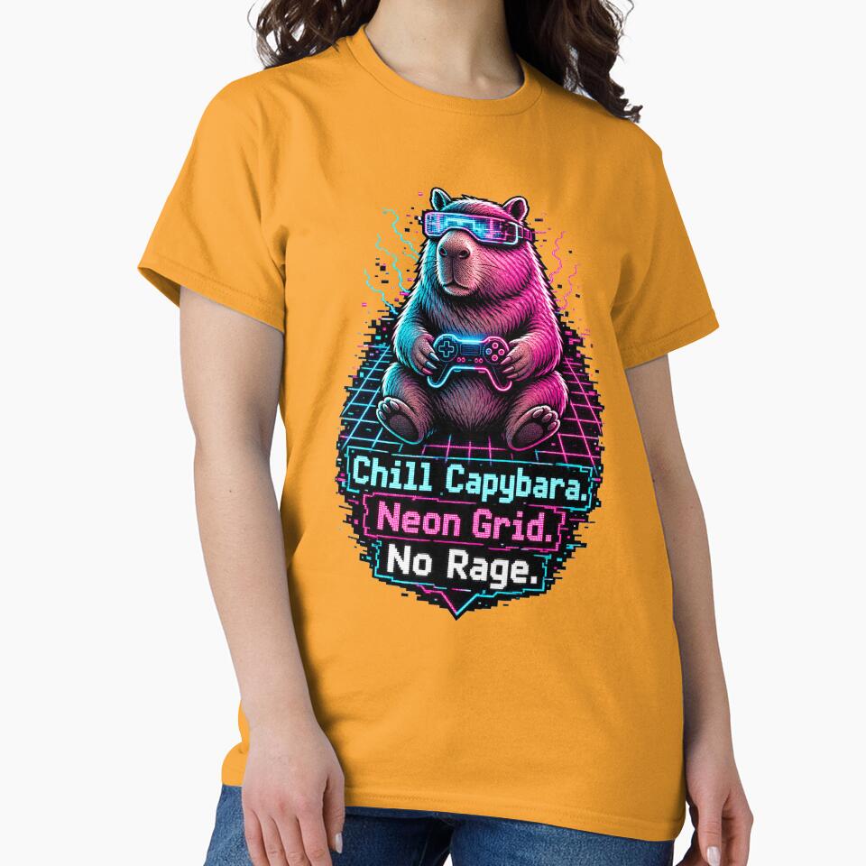Capybara Gamer Cyberpunk Chill Vibes Design by VisualArtsOasis