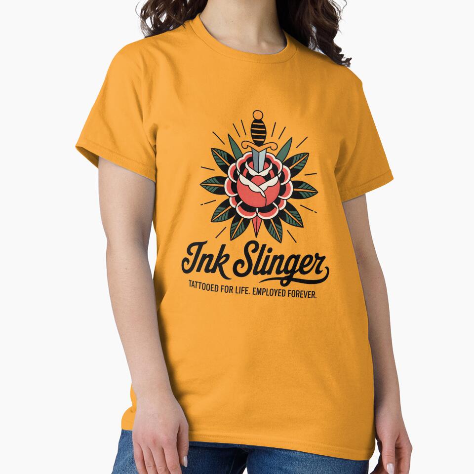 Traditional Tattoo Dagger Rose Ink Slinger Graphic by Enea Kelo