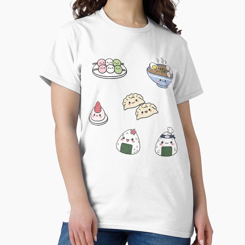 Cute Japanese Food Collection - Kawaii Ramen Dango Gyoza Onigiri Mochi Design by Greemo03