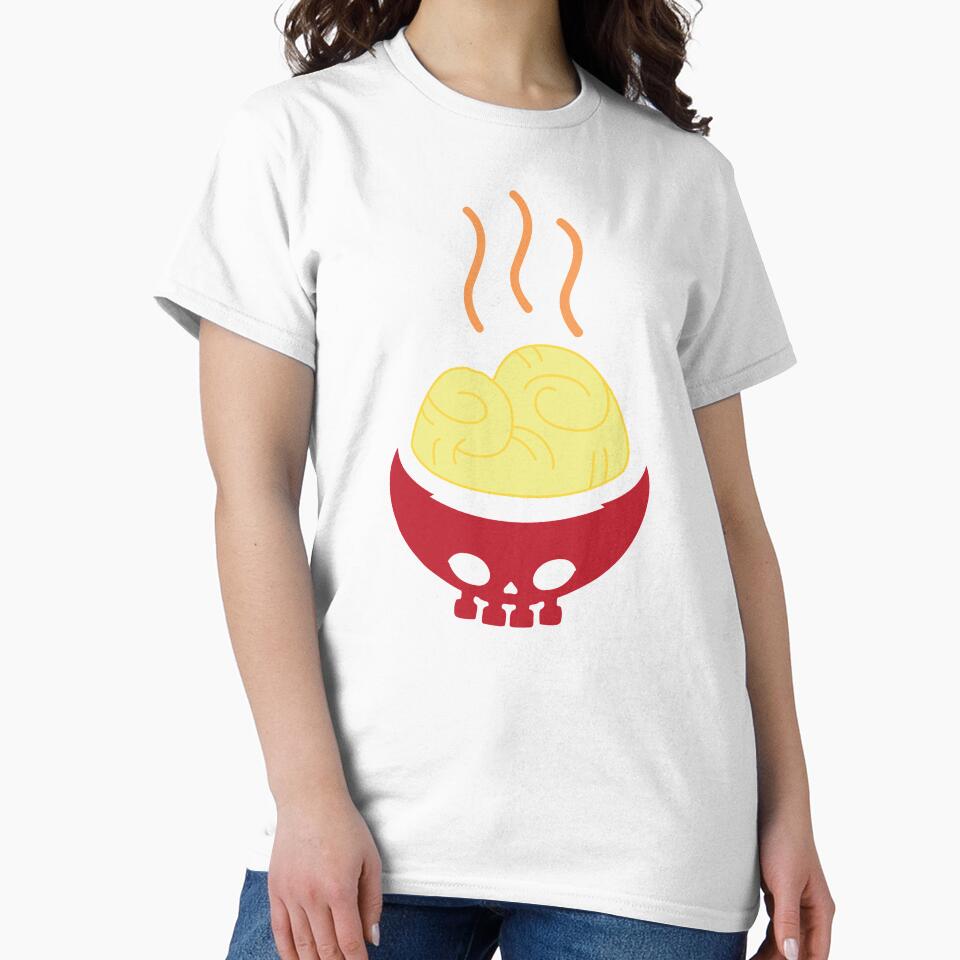 Spicy Ramen Skull Bowl (Medium Graphic on Black) by Casa de Garcia