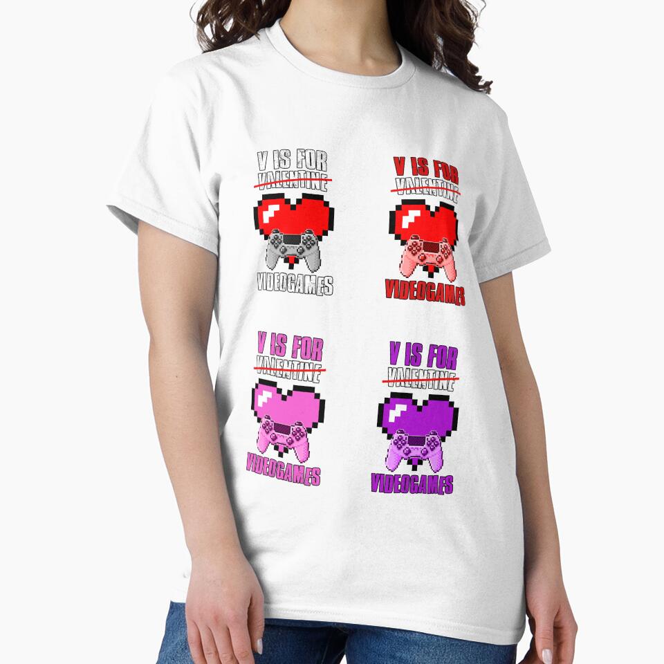 V Is For Video Games, Valentines Day, Sticker Pack by FNStuff