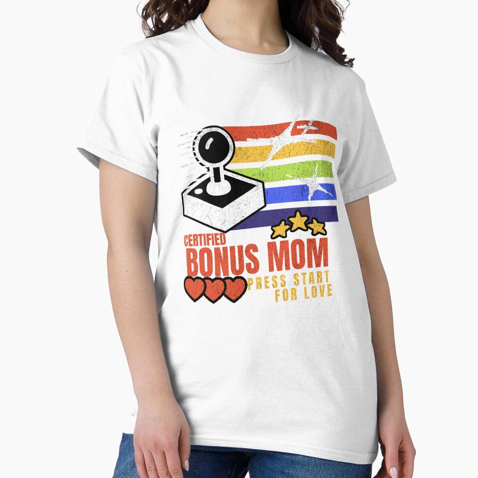 Certified Bonus Mom Retro Gaming Press Start for Love by Grade A Gifts