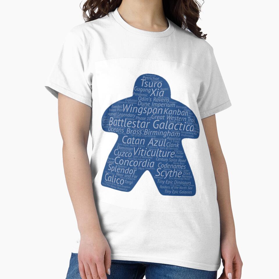 Blue Meeple with Tabletop game names by Narellish