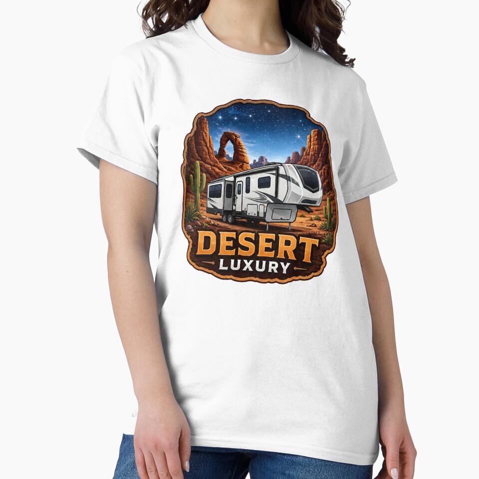 Desert Luxury Fifth Wheel RV Art - Starry Night Southwest Camping Design by SasquatchTrail