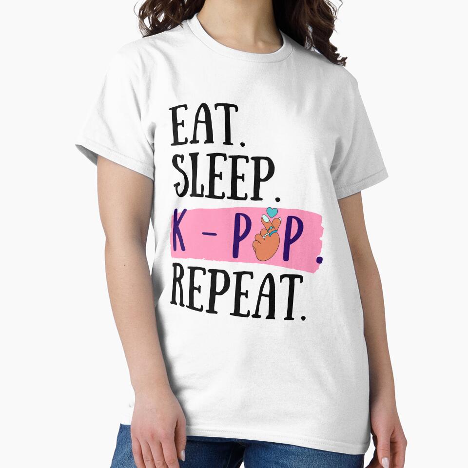 Eat Sleep Kpop repeat funny quote by Tecnofa