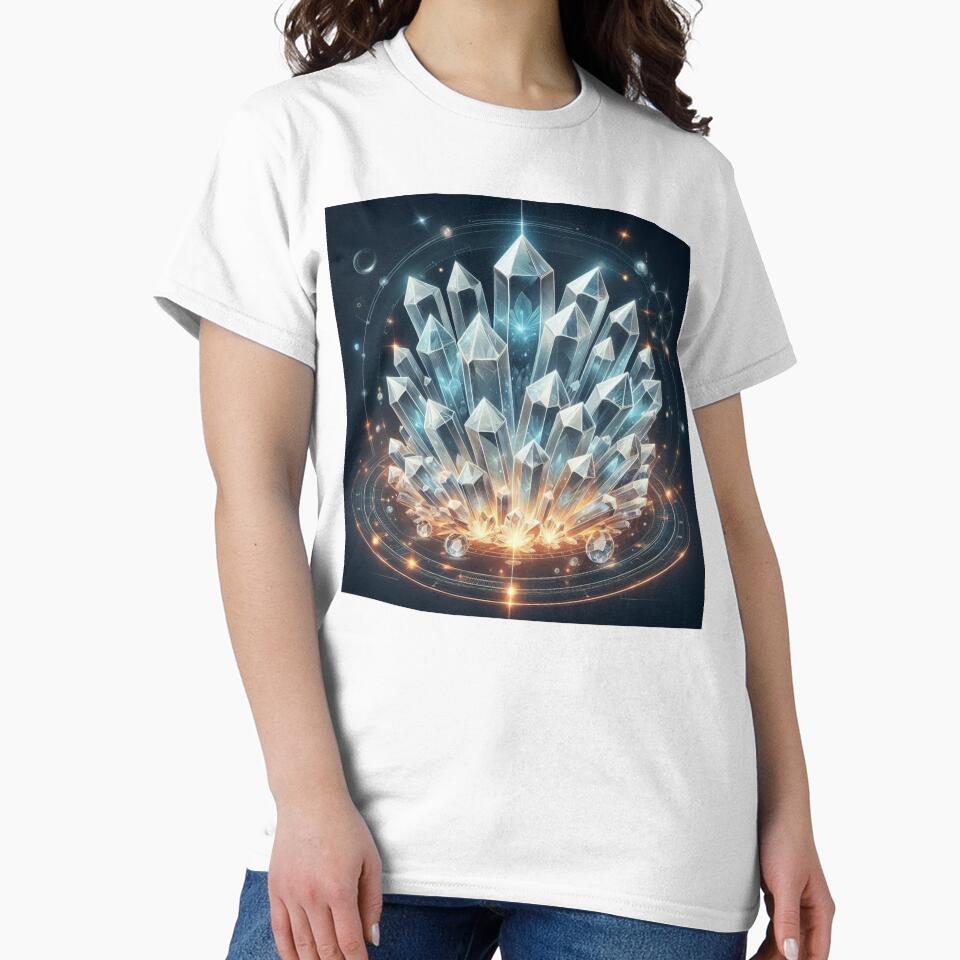 Glowing Crystal Cluster – Mystical Gemstone Illustration by ashokreddy343