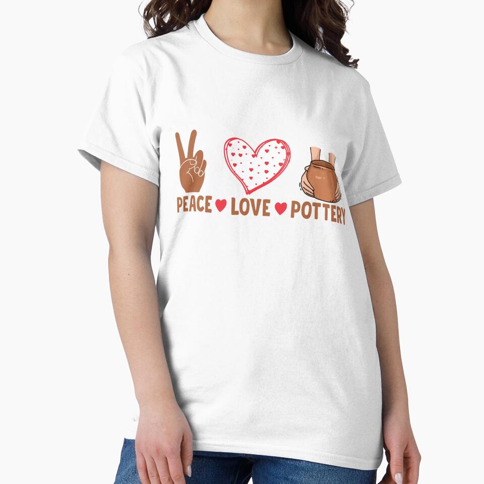 Peace Love Pottery - Cute Ceramic Artist Design by Pobru