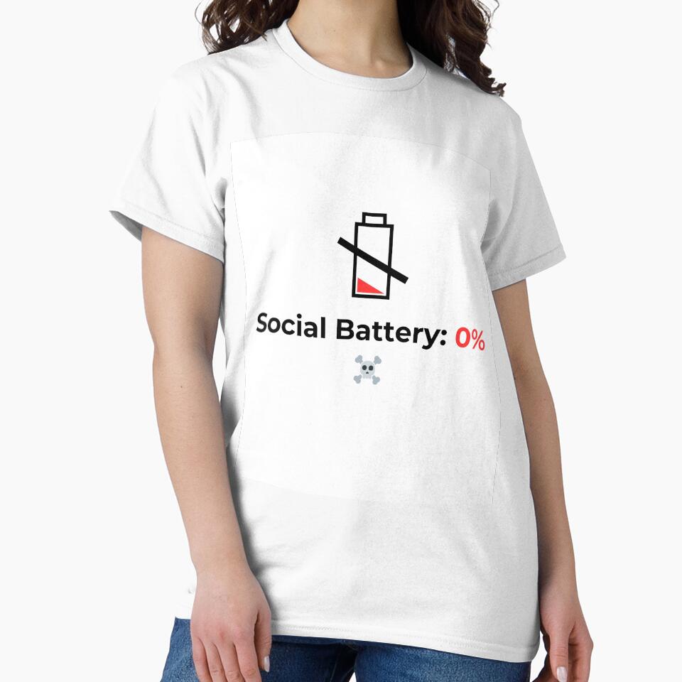 Funny Social Battery 0% Cat Meme - Introvert Low Energy Design by khaoulaassila