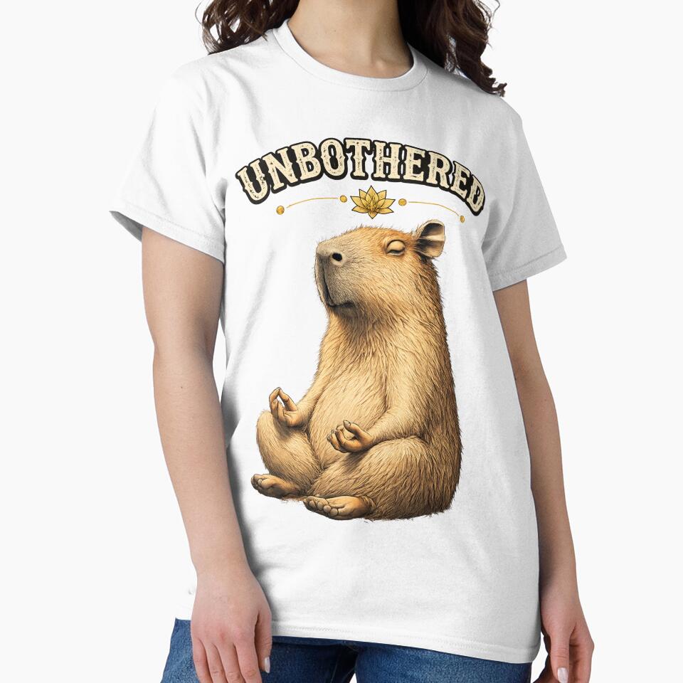 Unbothered Capybara Funny Zen Animal Gift Shirt by Vibe District