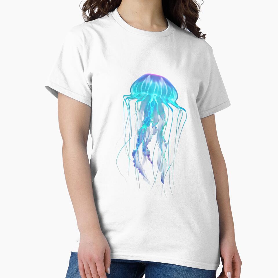 Neon Jellyfish Glow – Ethereal Ocean Aesthetic Art by SamartkitDesign