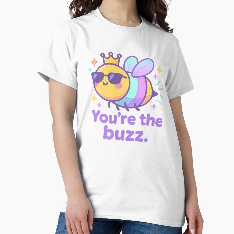 You’re the Buzz – Bee Shirt, Positive Vaporwave Cartoon Design by LEO Vaporwave