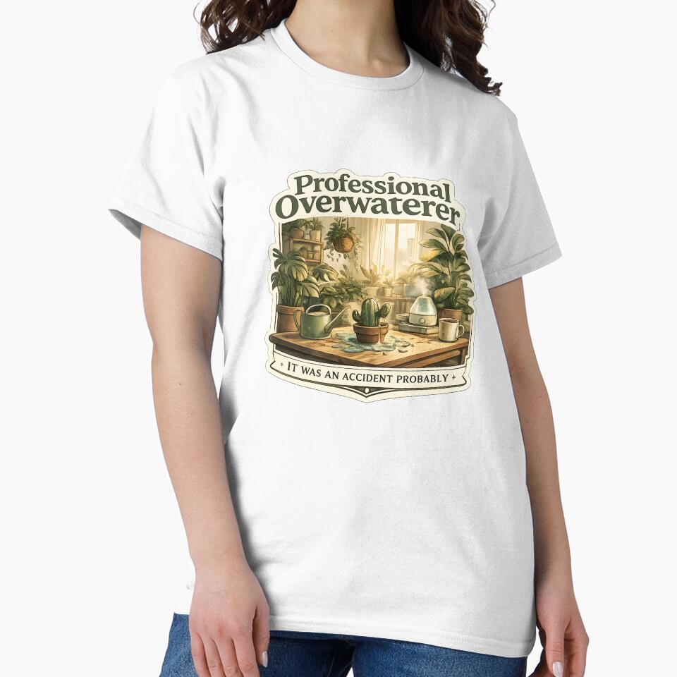 Professional Overwaterer Funny Plant Parent Apartment Jungle Artwork by StickyGuys