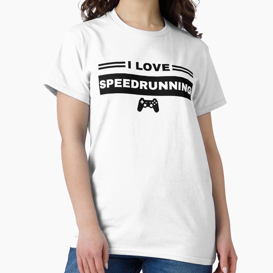 I Love Speedrunning – Gamer Quote Text Design by PHRASEandSTYLE