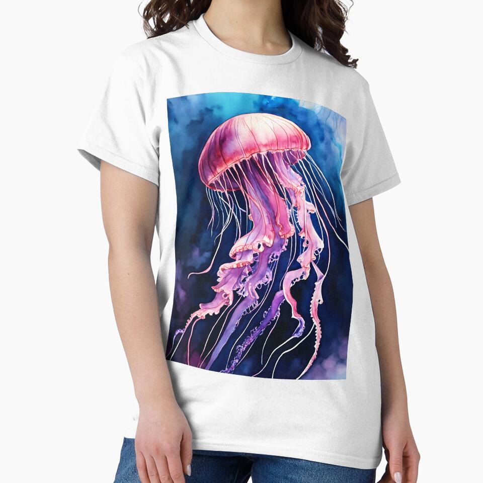 Vibrant Jellyfish in Blue, Pink, and Purple Glow by soulfulpalette