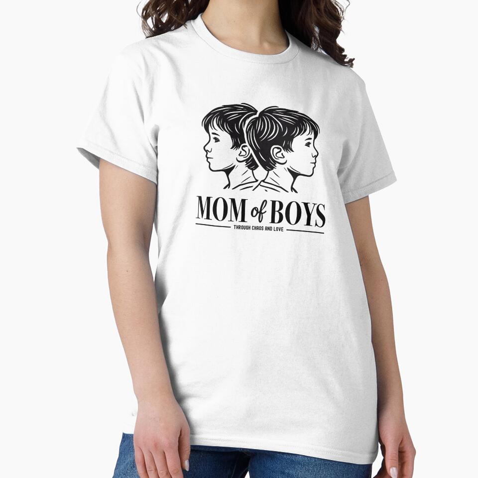 Mom of Boys - Through Chaos and Love | Boy Head Silhouettes by Infinitee8hirts