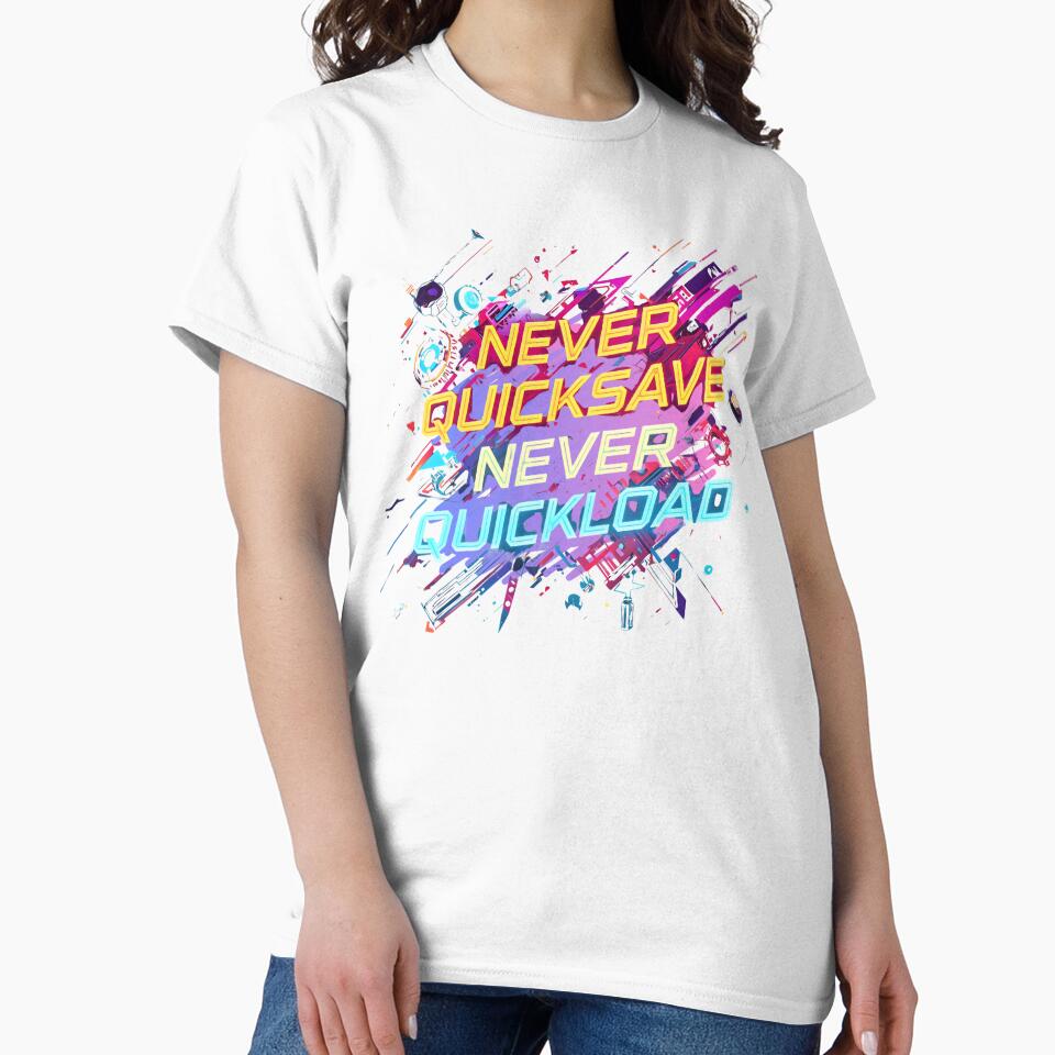 Never Quicksave Never Quickload – Neon Gamer Quote Art by PHRASEandSTYLE